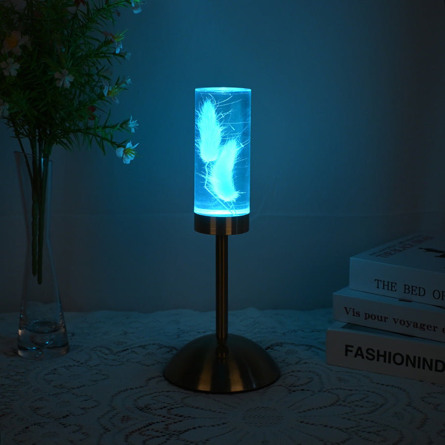 Eternal Flower LED Acrylic Table Lamp Light Color Change USB Dogtail