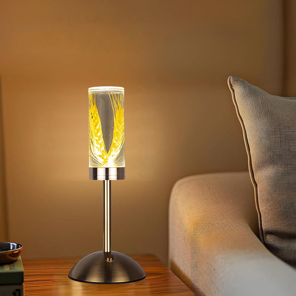 Eternal Flower LED Acrylic Table Lamp Light Color Change USB Wheat