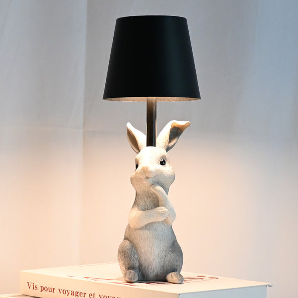 Bunny Rabbit Table Lamp Light 3 Color LED USB Rechargeable Touch Control Grey Black