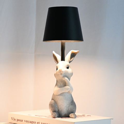 Bunny Rabbit Table Lamp Light 3 Color LED USB Rechargeable Touch Control Grey Black