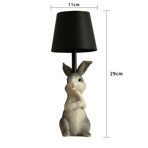 Bunny Rabbit Table Lamp Light 3 Color LED USB Rechargeable Touch Control Grey Black