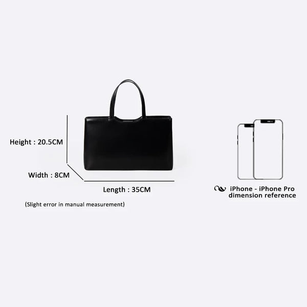 Large Capacity Faux PU Leather Tote Shoulder Bag Handbag Black