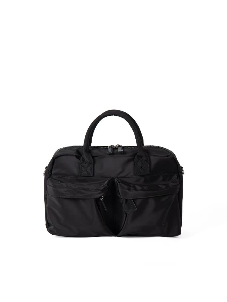 Casual Nylon Tote Crossbody Shoulder Bag Handbag Lightweight Multi Pocket Black