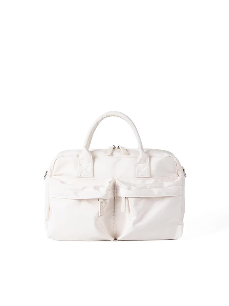 Casual Nylon Tote Crossbody Shoulder Bag Handbag Lightweight Multi Pocket White