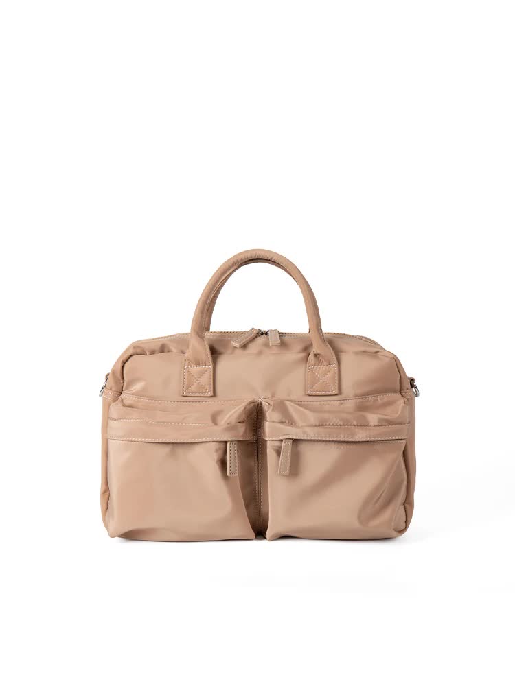 Casual Nylon Tote Crossbody Shoulder Bag Handbag Lightweight Multi Pocket Khaki