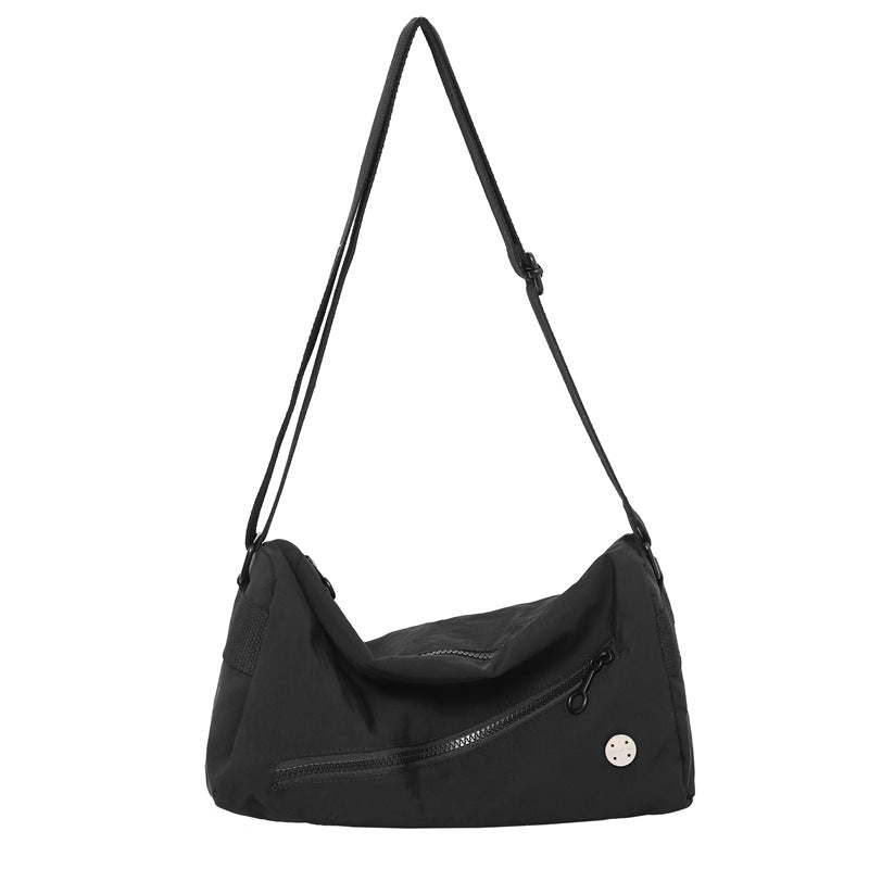 Lightweight Nylon Outer PU Inner Crossbody Shoulder Bag Handbag Black