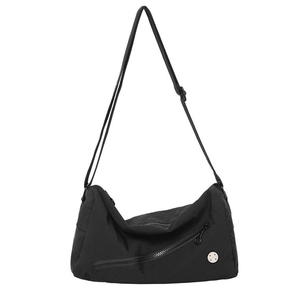 Lightweight Nylon Outer PU Inner Crossbody Shoulder Bag Handbag Black