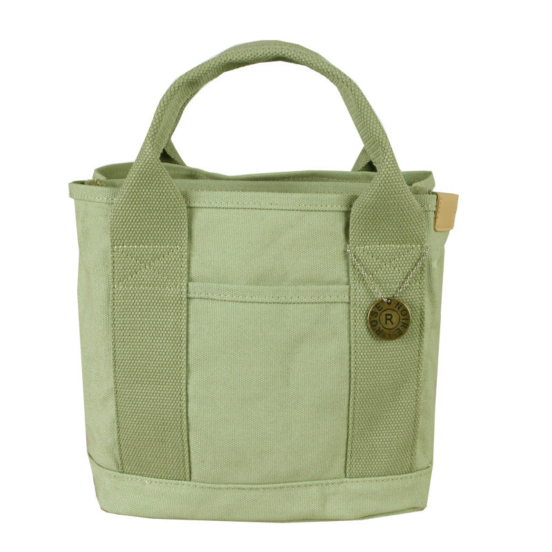 Canvas Lunch Tote Bag Handbag Multiple Compartments Pockets Green