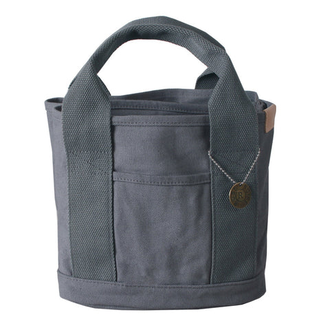 Canvas Lunch Tote Bag Handbag Multiple Compartments Pockets Dark Grey