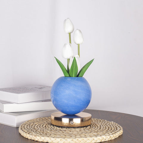 Tulip Crystal Sphere Ball LED Table Night Light Lamp 3 Colour Touch Control White
