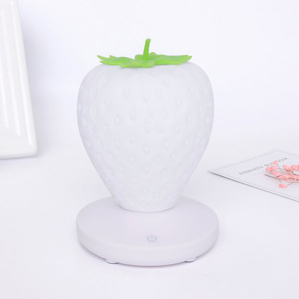 Strawberry Silicone Nursery Bedside LED Night Light Touch Control USB White