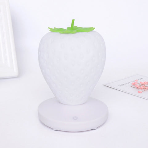 Strawberry Silicone Nursery Bedside LED Night Light Touch Control USB White