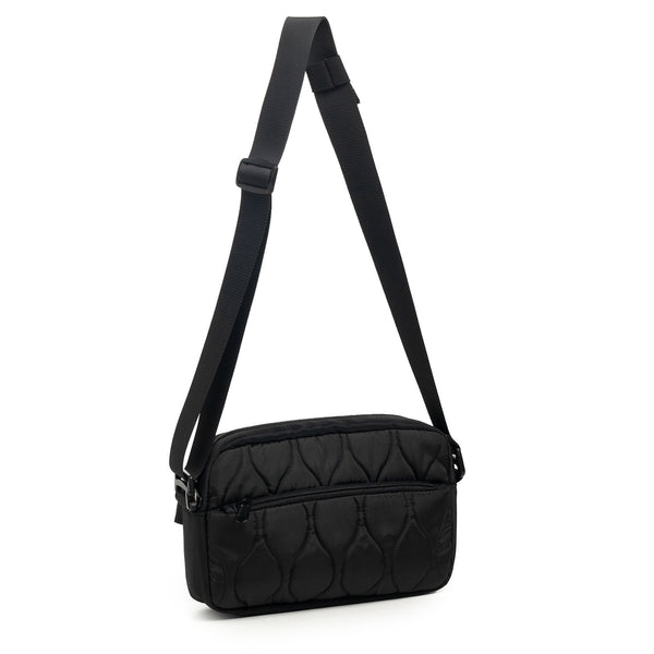 Lightweight Nylon Quilted Belt Waist Crossbody Sling Bag Fanny Pack Black