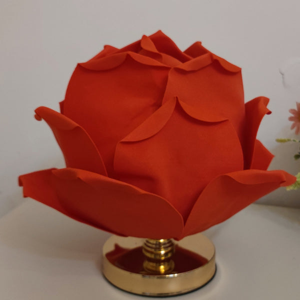 Lotus Flower Bedside Side Table Lamp Light Red