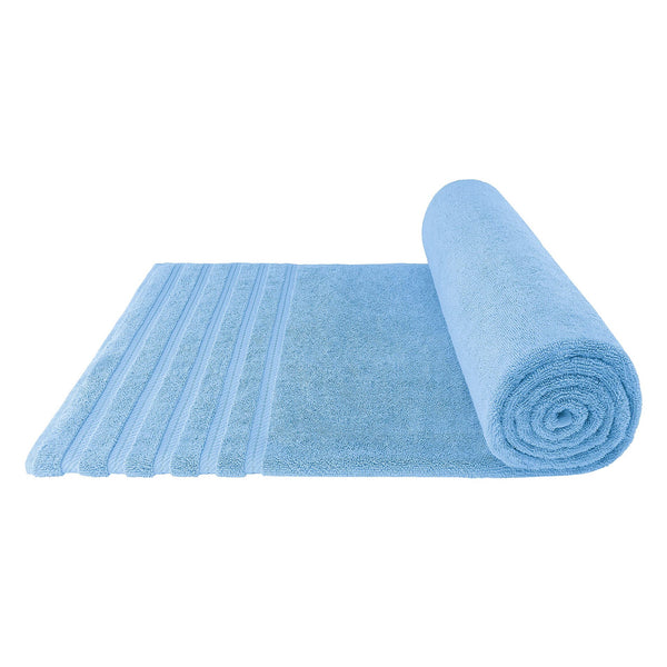 6 Piece Cotton Bath Hand Towel Facecloth Set Light Blue