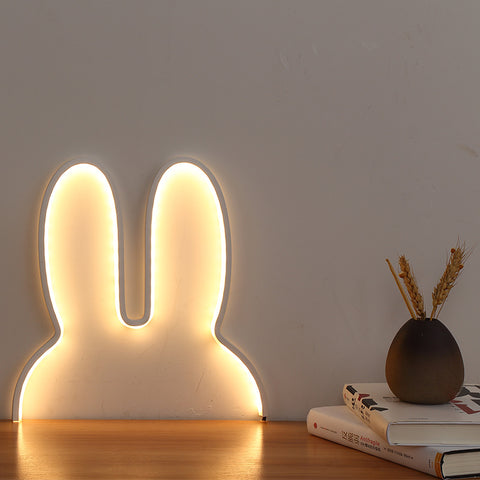 Bunny Rabbit LED Nursery Wall Night Light Lamp USB Warm White 40 x 30cm White