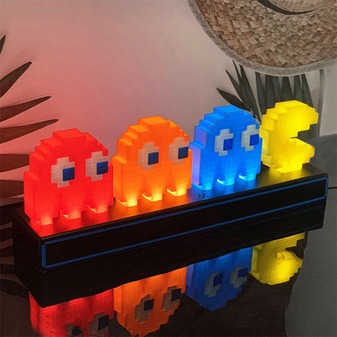 Pac Man Bedside Side End Coffee Table Nursery Night Light Lamp USB 30cm