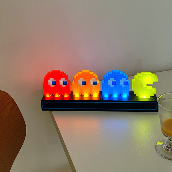 Pac Man Bedside Side End Coffee Table Nursery Night Light Lamp USB 30cm