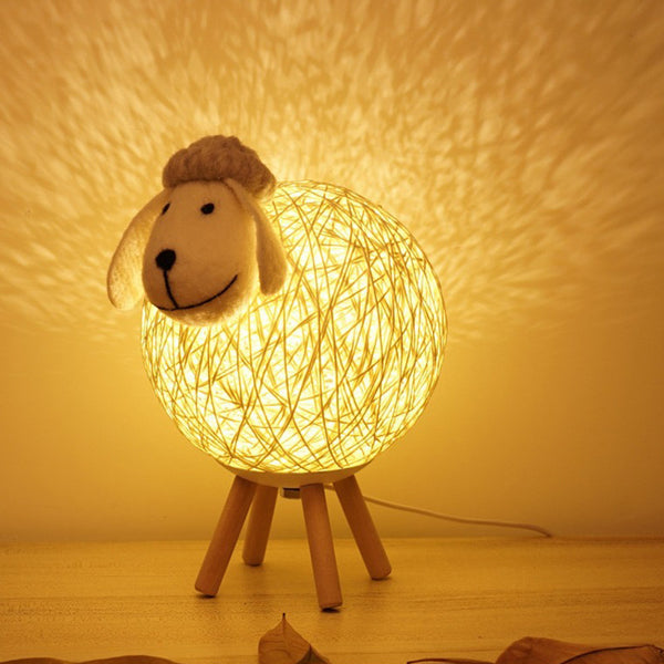 Sheep Bedside Side End Coffee Table Nursery Night Light Lamp USB 18cm