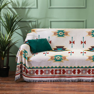 American Style Woven Throw Blanket Rug Fringe 130 x 180cm