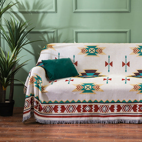 American Style Woven Throw Blanket Rug Fringe 130 x 180cm