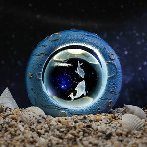 3D LED Crystal Ball Bedside Side Coffee Table Nursery Lamp Light USB Dolphins