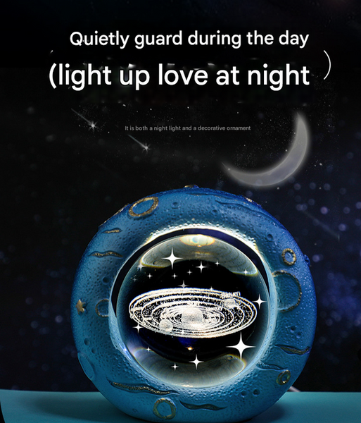 3D LED Crystal Ball Bedside Side Coffee Table Nursery Lamp Light USB Jellyfish