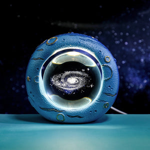 3D LED Crystal Ball Bedside Side Coffee Table Nursery Lamp Light USB Milky Way