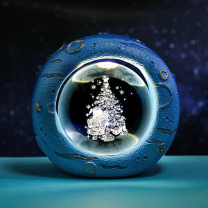 3D LED Crystal Ball Bedside Side Coffee Table Nursery Lamp Light USB Santa Claus