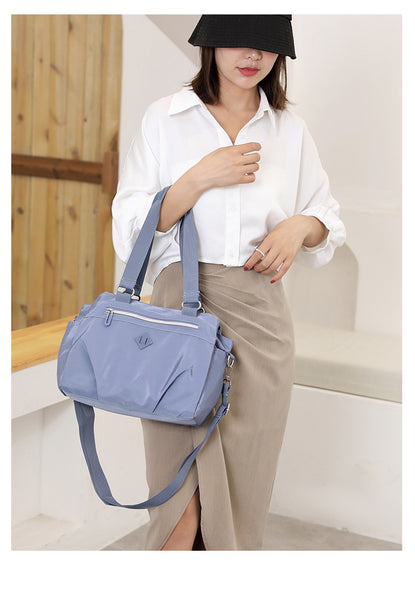Lightweight Nylon Water Repellant Tote Shoulder Crossbody Bag Handbag Blue