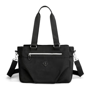 Lightweight Nylon Water Repellant Tote Shoulder Crossbody Bag Handbag Black