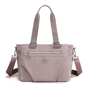 Lightweight Nylon Water Repellant Tote Shoulder Crossbody Bag Handbag Purple