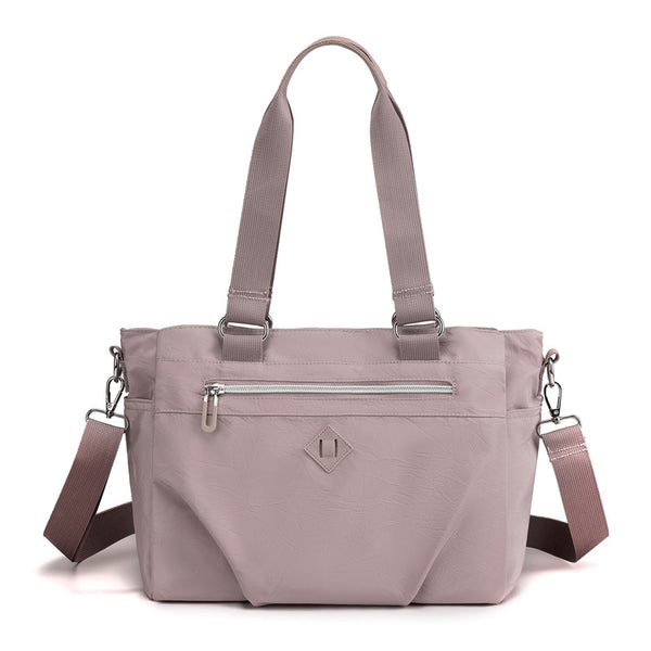 Lightweight Nylon Water Repellant Tote Shoulder Crossbody Bag Handbag Purple