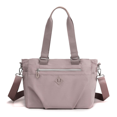 Lightweight Nylon Water Repellant Tote Shoulder Crossbody Bag Handbag Purple