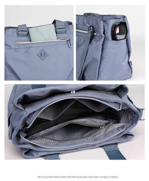 Lightweight Nylon Water Repellant Tote Shoulder Crossbody Bag Handbag Purple