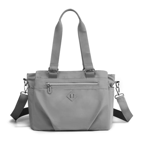 Lightweight Nylon Water Repellant Tote Shoulder Crossbody Bag Handbag Grey