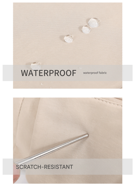 Lightweight Waterproof Fabric Oxford Crossbody Shoulder Bag Multi Pocket Beige