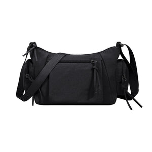 Lightweight Waterproof Fabric Oxford Crossbody Shoulder Bag Multi Pocket Black