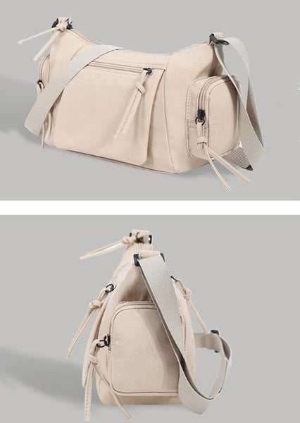 Lightweight Waterproof Fabric Oxford Crossbody Shoulder Bag Multi Pocket Pink