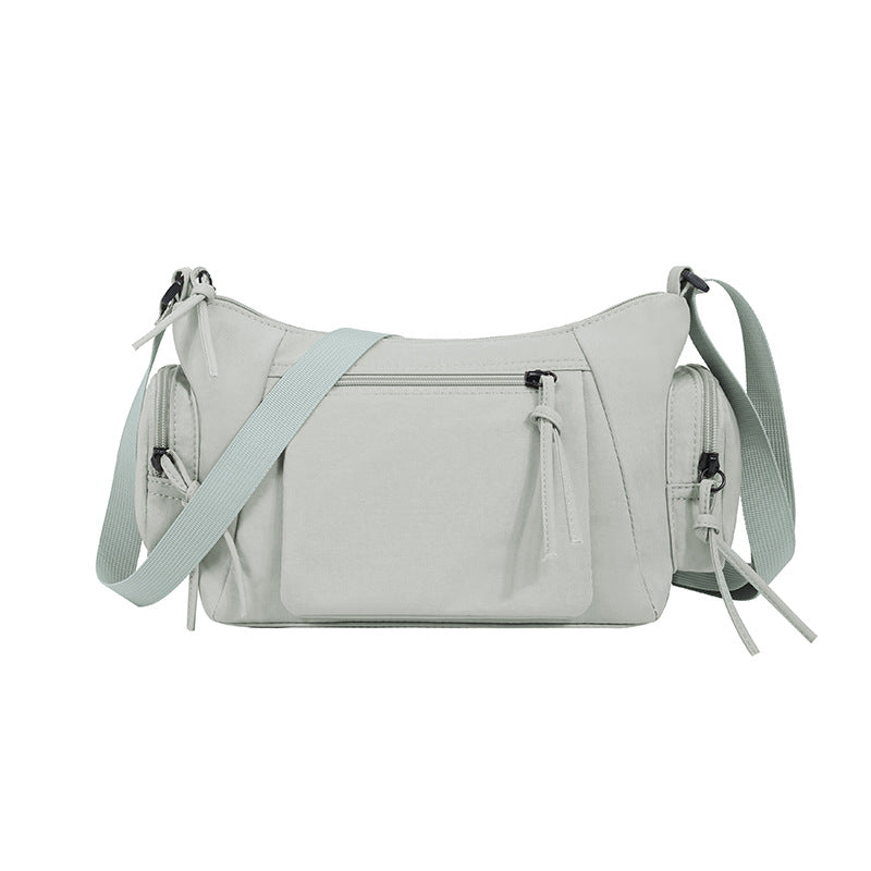 Lightweight Waterproof Fabric Oxford Crossbody Shoulder Bag Multi Pocket Green