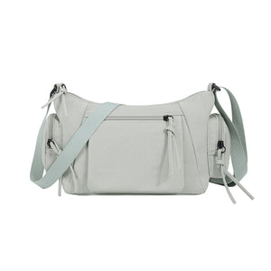 Lightweight Waterproof Fabric Oxford Crossbody Shoulder Bag Multi Pocket Green
