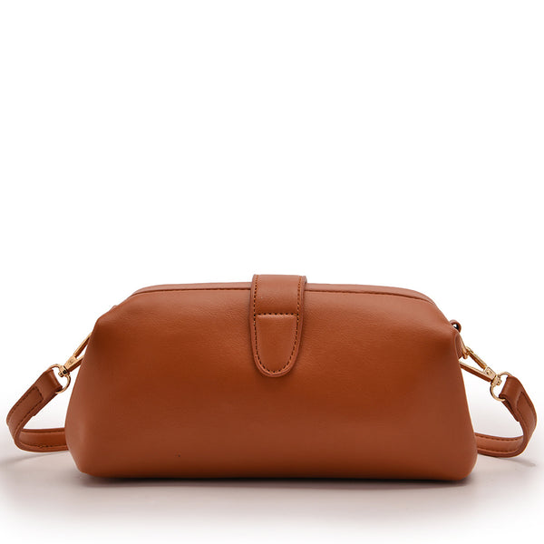 Chic Vintage Inspired PU Leather Crossbody Bag Handbag Adjustable Strap Brown