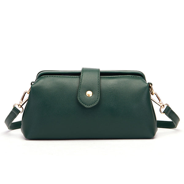 Chic Vintage Inspired PU Leather Crossbody Bag Handbag Adjustable Strap Dark Green