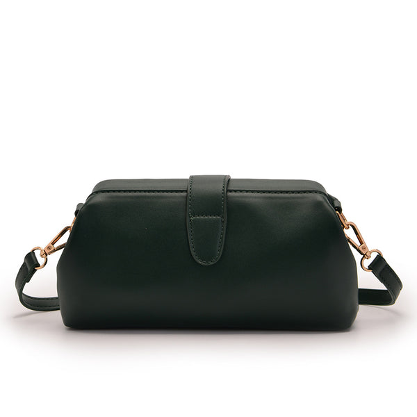 Chic Vintage Inspired PU Leather Crossbody Bag Handbag Adjustable Strap Dark Green