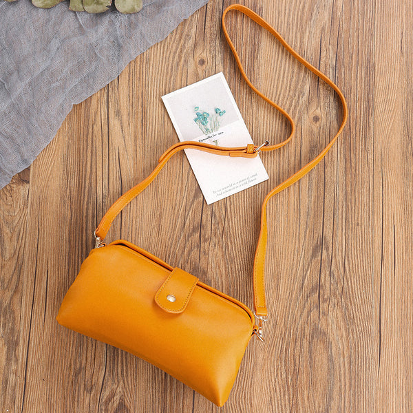 Chic Vintage Inspired PU Leather Crossbody Bag Handbag Adjustable Strap Yellow