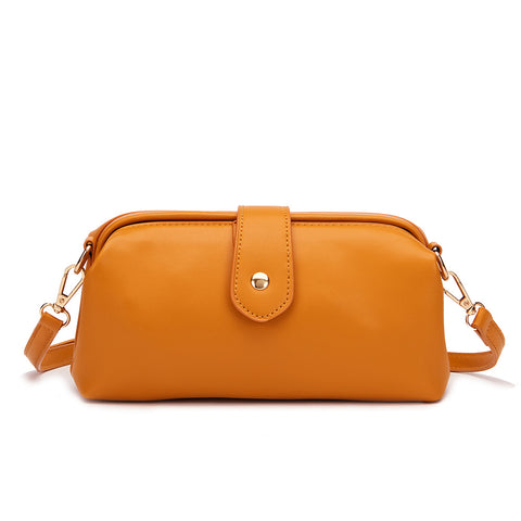 Chic Vintage Inspired PU Leather Crossbody Bag Handbag Adjustable Strap Yellow