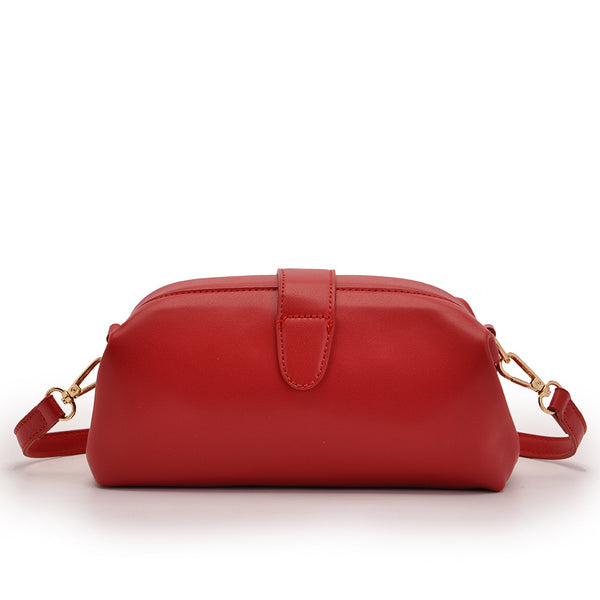 Chic Vintage Inspired PU Leather Crossbody Bag Handbag Adjustable Strap Red