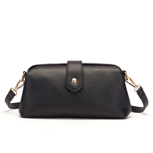 Chic Vintage Inspired PU Leather Crossbody Bag Handbag Adjustable Strap Black