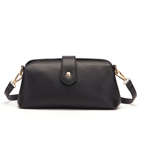 Chic Vintage Inspired PU Leather Crossbody Bag Handbag Adjustable Strap Black