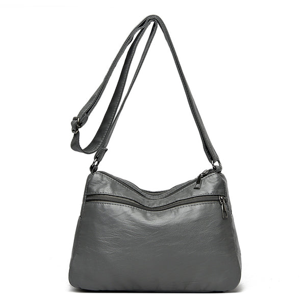 Vintage Look PU Leather Crossbody Shoulder Bag Handbag White